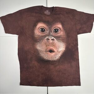 The Mountain by liquid blue orangutan monkey brown shirt short sleeve size 2XL